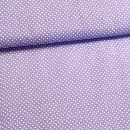   Levendula lila alapon 2 mm-es kispöttyös pamutvászon (7676 Lavender)