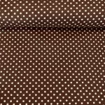 Barna alapon 2 mm-es kispöttyös pamutvászon (7676 brown)