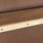 Barna alapon 2 mm-es kispöttyös pamutvászon (7676 brown)