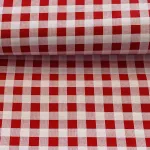Piros-fehér kockás pamutvászon (1 cm-es kockás)