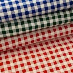 Piros-fehér kockás pamutvászon (1 cm-es kockás)