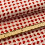 Piros-fehér kockás pamutvászon (1 cm-es kockás)