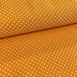   Narancs alapon 2 mm-es kis pöttyös pamutvászon (7676 Orange)