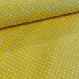   Citromsárga alapon 2 mm-es kis pöttyös pamutvászon (7676 Lemon)