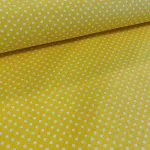 0,2 m Pici lyuk EGYBEN KÉRHETŐ Citromsárga alapon 2 mm-es kis pöttyös pamutvászon (7676 Lemon)