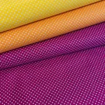0,2 m Pici lyuk EGYBEN KÉRHETŐ Citromsárga alapon 2 mm-es kis pöttyös pamutvászon (7676 Lemon)