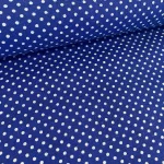 Királykék alapon 2 mm-es kis pöttyös pamutvászon (7676 Royal blue)