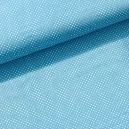   Türkiz alapon 2 mm-es kis pöttyös pamutvászon (7676 Turquize)