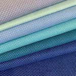 V. kék alapon 2 mm-es kis pöttyös pamutvászon (7676 Lt blue)