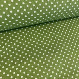   Kaktusz zöld alapon 2 mm-es kis pöttyös pamutvászon (7676 Green)
