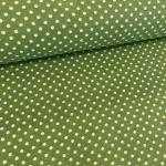 Kaktusz zöld alapon 2 mm-es kis pöttyös pamutvászon (7676 Green)