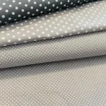 Vil. Szürke (7676 Ash grey) a. 2 mm-es pöttyös pamutvászon