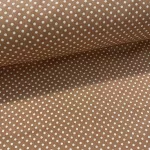 Praliné barna alapon 2 mm-es kispöttyös pamutvászon (Praline 7676)