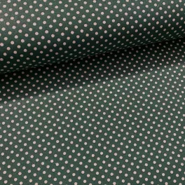   Fenyő zöld alapon 2 mm-es kispöttyös pamutvászon (7676 Ever green)