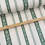 Fehér alapon zöld szőttes (száda) mintás kékfestő jellegű pamutvászon