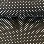 Fekete alapon 2 mm-es kis pöttyös pamutvászon