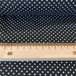 Fekete alapon 2 mm-es kis pöttyös pamutvászon