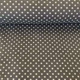   Szürke (Steel grey 7676) alapon 2 mm-es kis pöttyös pamutvászon