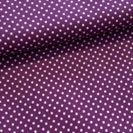   Sötét lila alapon 2 mm-es kispöttyös pamutvászon (7676 Lilac)