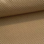 Sötétebb bézs alapon 2 mm-es kispöttyös pamutvászon (7676 Dark Beige)