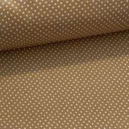   Sötétebb bézs alapon 2 mm-es kispöttyös pamutvászon (7676 Dark Beige)
