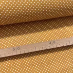 Mustár sárga (őszi szín) alapon 2 mm-es kispöttyös pamutvászon (7676 Mustard)