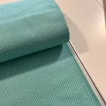 Türkiz alapon 2 mm-es kispöttyös pamutvászon (7676 Aqua Green-Mentha)