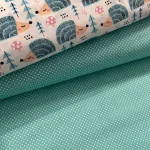 Türkiz alapon 2 mm-es kispöttyös pamutvászon (7676 Aqua Green-Mentha)