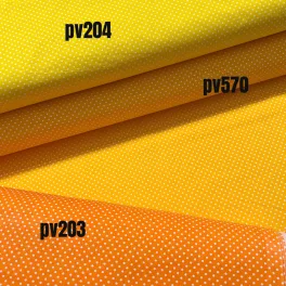   Napsárga alapon 2 mm-es kispöttyös pamutvászon (7676 Sun Yellow)