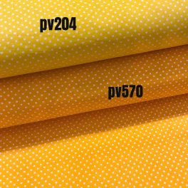   0,73 m EGYBEN KÉRHETŐ Napsárga alapon 2 mm-es kispöttyös pamutvászon (7676 Sun Yellow)
