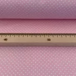 Világos rózsaszín (LT Rosa 7676) alapon 2 mm-es kis pöttyös pamutvászon