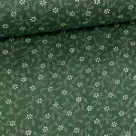 0,33 m EGYBEN KÉRHETŐ Zöld alapon pöttyökből álló leveles kékfestő jellegű pamutvászon