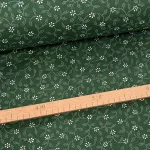 0,33 m EGYBEN KÉRHETŐ Zöld alapon pöttyökből álló leveles kékfestő jellegű pamutvászon