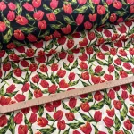 Vaj alapon tulipános pamutvászon