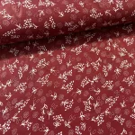 Bordó alapon fehér pitypangos kékfestő jellegű pamutvászon