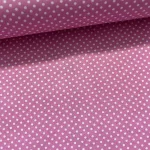 Rágógumi rózsaszín alapon 2 mm-es kispöttyös pamutvászon (Lt. mauve 7676)