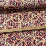 Piros kaleidoszkópos mandalás pamutvászon