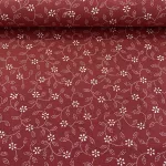 0,95 m EGYBEN KÉRHETŐ Bordó alapon fehér virágos-pöttyökből álló leveles pamutvászon