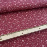 0,95 m EGYBEN KÉRHETŐ Bordó alapon fehér virágos-pöttyökből álló leveles pamutvászon