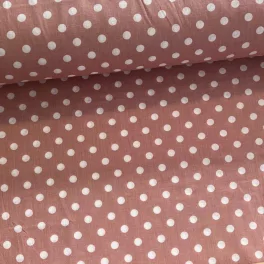   Extra puha: Fáradt rózsaszín/mályva a. 8 mm-es pöttyös (puha, puplin tapintású) pamutvászon