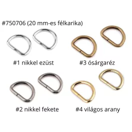D-karika (félkarika) több színben és méretben