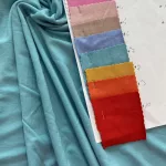 1,83 m EGYBEN KÉRHETŐ Vízkék elasztikus viszkóz jersey Oeko-Tex I. (#7)