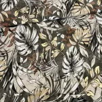 Barnás-szürkés pálmaleveles viszkóz voile