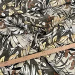 Barnás-szürkés pálmaleveles viszkóz voile