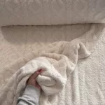 Ekrü egyszínű kötött dombor mintás (karácsonyi) wellsoft