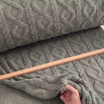 Trendi zöld egyszínű kötött dombor mintás (karácsonyi) wellsoft