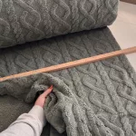 Trendi zöld egyszínű kötött dombor mintás (karácsonyi) wellsoft